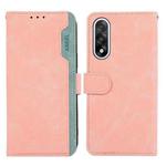 For OnePlus Nord 5 / Ace 5 Ultra ABEEL Color Block Magnetic RFID Leather Phone Case(Pink-Cyan)