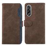 For OnePlus Nord 5 / Ace 5 Ultra ABEEL Color Block Magnetic RFID Leather Phone Case(Brown-Blue)