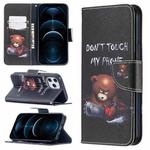 For iPhone 12 Pro Max Colored Drawing Pattern Horizontal Flip Leather Case with Holder & Card Slots & Wallet(Bear)