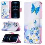 For iPhone 12 Pro Max Colored Drawing Pattern Horizontal Flip Leather Case with Holder & Card Slots & Wallet(Butterfly Love)