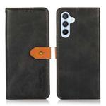 For Samsung Galaxy A17 5G KHAZNEH Dual-color Cowhide Texture Flip Leather Phone Case(Black)