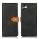 For Samsung Galaxy A07 5G KHAZNEH Dual-color Cowhide Texture Flip Leather Phone Case(Black)