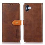 For Samsung Galaxy A07 5G KHAZNEH Dual-color Cowhide Texture Flip Leather Phone Case(Brown)