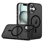 For iPhone 16 Skin Feel Frosted MagSafe Magnetic Phone Case(Transparent Black)