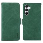 For Samsung Galaxy A17 5G ABEEL Frosted Magnetic RFID Leather Phone Case(Green)