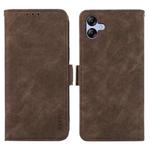 For Samsung Galaxy A07 5G ABEEL Frosted Magnetic RFID Leather Phone Case(Brown)