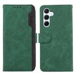 For Samsung Galaxy A36 5G ABEEL Color Block Magnetic RFID Leather Phone Case(Green-Black)