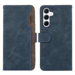 For Samsung Galaxy A17 5G ABEEL Color Block Magnetic RFID Leather Phone Case(Blue-Brown)