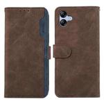 For Samsung Galaxy A07 5G ABEEL Color Block Magnetic RFID Leather Phone Case(Brown-Blue)