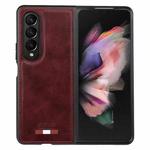 For Samsung Galaxy Z Fold3 5G VIETAO Plain Leather PU Phone Case(Red)