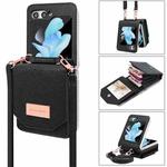 For Samsung Galaxy Z Flip5 VIETAO Portable Organ Style Wallet PU Phone Case(Black)