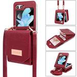 For Samsung Galaxy Z Flip5 VIETAO Portable Organ Style Wallet PU Phone Case(Red)