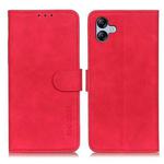 For Samsung Galaxy A07 5G KHAZNEH Retro Texture Horizontal Flip Leather Phone Case(Red)