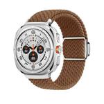 For Samsung Galaxy Watch Ultra 47mm Nylon Loop Magnetic Buckle Watch Band(Brown)