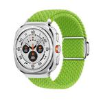 For Samsung Galaxy Watch Ultra 47mm Nylon Loop Magnetic Buckle Watch Band(Yellow Green)