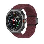 For Samsung Galaxy Watch Ultra 47mm Nylon Loop Magnetic Buckle Watch Band(Wine Red)