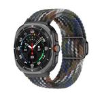 For Samsung Galaxy Watch Ultra 47mm Nylon Loop Magnetic Buckle Watch Band(Denim Rainbow)