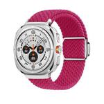 For Samsung Galaxy Watch Ultra 47mm Nylon Loop Magnetic Buckle Watch Band(Raspberry)