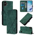 For Nothing CMF Phone 1 Crossbody 3D Embossed Flip Leather Phone Case(Green)