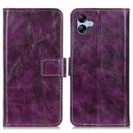 For Samsung Galaxy A07 5G Retro Crazy Horse Texture Leather Phone Case(Purple)