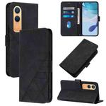 For OnePlus Nord CE4 Lite  Crossbody 3D Embossed Flip Leather Phone Case(Black)