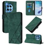 For OnePlus 12 5G Global Crossbody 3D Embossed Flip Leather Phone Case(Green)