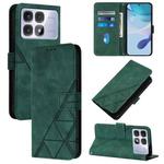 For Redmi K70 Ultra 5G Global Crossbody 3D Embossed Flip Leather Phone Case(Green)