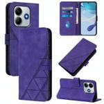 For Redmi Note 14 5G Global Crossbody 3D Embossed Flip Leather Phone Case(Purple)