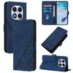 For Redmi Note 14 Pro 5G Global Crossbody 3D Embossed Flip Leather Phone Case(Blue)