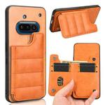 For Nothing Phone 3a Cow Pattern Sewing Card Bag Phone Case(Orange)