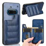 For Nothing Phone 3a Cow Pattern Sewing Card Bag Phone Case(Blue)