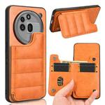 For Nothing Phone 3a Pro Cow Pattern Sewing Card Bag Phone Case(Orange)