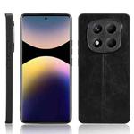 For Redmi Note 14 Pro 4G Cow Pattern Sewing Back Cover Phone Case(Black)