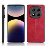 For Redmi Note 14 Pro 4G Cow Pattern Sewing Back Cover Phone Case(Red)