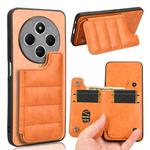 For Redmi 14C 4G Cow Pattern Sewing Card Bag Phone Case(Orange)