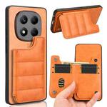 For Redmi Note 14 Pro 4G Cow Pattern Sewing Card Bag Phone Case(Orange)