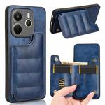 For Redmi Note 14 4G 163.25mm Cow Pattern Sewing Card Bag Phone Case(Blue)