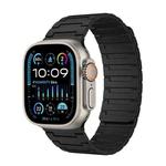 For Apple Watch Ultra 49mm Magnetic Silicone Watch Band(Black)