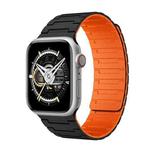 For Apple Watch Series 6 40mm Magnetic Silicone Watch Band(Black Orange)