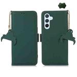 For Samsung Galaxy A26 5G Genuine Leather Magnetic RFID Leather Phone Case(Green)