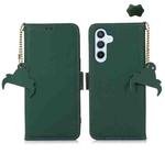 For Samsung Galaxy A56 5G Genuine Leather Magnetic RFID Leather Phone Case(Green)
