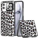 For Huawei nova Flip Black Frame Leopard Phone Case(Silver Leopard)