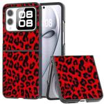 For Huawei nova Flip Black Frame Leopard Phone Case(Red Leopard)