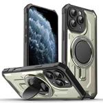 For iPhone 11 Pro Max Invisible Bracket MagSafe Magnetic Phone Case(Titanium Gray)