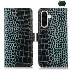 For Samsung Galaxy A17 5G Crocodile Top Layer Cowhide Leather Phone Case(Green)