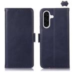 For Samsung Galaxy A17 5G Magnetic Crazy Horse Texture Genuine Leather RFID Phone Case(Blue)