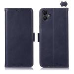 For Samsung Galaxy A07 5G Magnetic Crazy Horse Texture Genuine Leather RFID Phone Case(Blue)