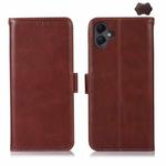 For Samsung Galaxy A07 5G Magnetic Crazy Horse Texture Genuine Leather RFID Phone Case(Brown)