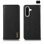 For Samsung Galaxy A17 5G KHAZNEH Nappa Top Layer Cowhide Leather Phone Case(Black)