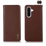 For Samsung Galaxy A17 5G KHAZNEH Nappa Top Layer Cowhide Leather Phone Case(Brown)